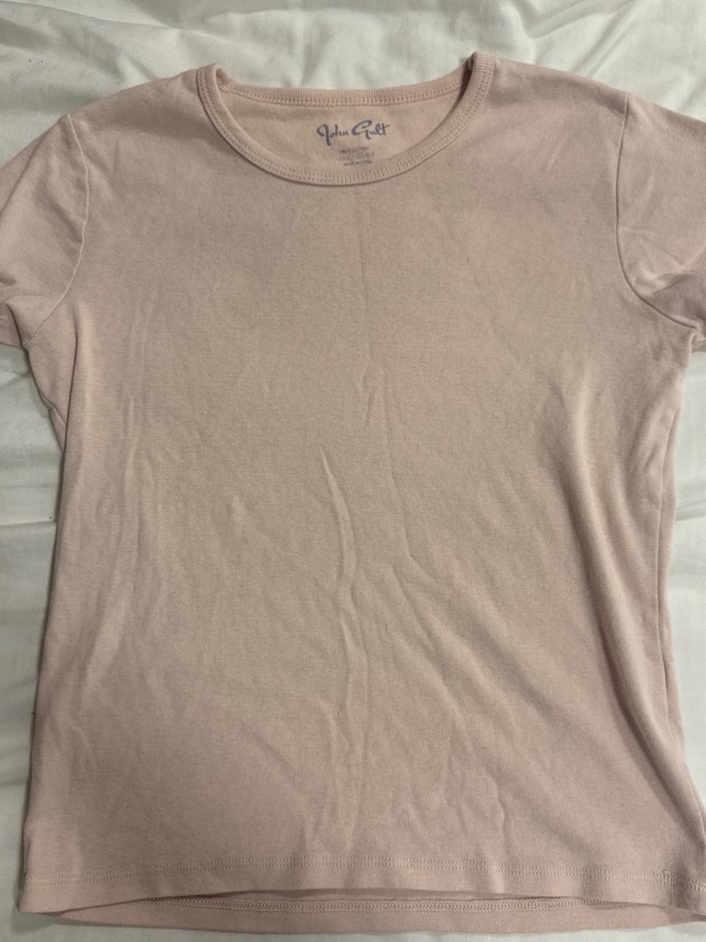 Brandy Melville Pale Blush Short Sleeve Crew Tee